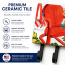 Red Chairs Patio View Leash or Key Holder Wall Hooks, Coat Rack Wall Mount, for Hanging Keys, Towels, Aprons, Leashes