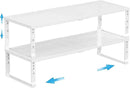 Expandable Spice Rack Kitchen Cabinet Shelf Organizer, Stackable Storage Shelves Racks, Adjustable Counter Shelving for Cabinets, Countertop, Cupboard,Pantry and More(2Packs/White/Large) by CozyNest Decor