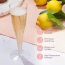 Prestee Set of 200 Plastic Champagne Flutes - Clear Champagne Glasses for Parties, Weddings, Events - 4.5 oz Disposable Drinkware - Elegant Stemware for Toasts Cocktails Mimosas by CozyNest Decor