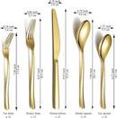 Berglander Gold Silverware Set 60pcs Service for 12, Golden Titanium Plating Stainless Steel Flatware Set, Gold Spoons Forks Knives Set for Home, Wedding, Restaurant, Hotel, Dishwasher Safe by CozyNest Decor