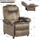 KCREAM Massage Recliner Chair with Heat,Overstuffed Fabric Recliner Chairs with Heating,Small Recliner for Living Room Bedroom, Manual Reclining Single Sofa Recliners Lounge Chair for Adult,Brown by CozyNest Decor