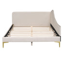 Upholstered Daybed With Headboard And Armrest, Support Legs by HouseOfZazla