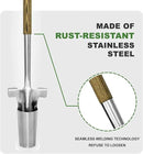 Long Handled Bulb Planter Tool, 37'' Bend-Proof Stainless Steel Bulb Planter, 4'' Depth Marks Long Handled Hole Digger, Bulb Planter with Comfortable T-Shaped Long Wood Handle for Planting Tulips by GreenHaven Gardens