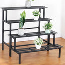 Aluminum Plant Stand - Indoor & Outdoor Ladder Display Shelf for Plants - Sturdy Space-Saving Utility Organizer for Patio, Balcony & Garden (4-Tier) by GreenHaven Gardens