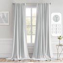 MIULEE Back Tab Light Blocking Curtains 108 Inch Long 2 Panels Set for Living Room Bedroom Privacy, Greyish White Rod Pocket/Pinch Pleated Extra Long Thermal Insulated Room Darkening Blackout Drapes by TinyTreasures Baby Boutique