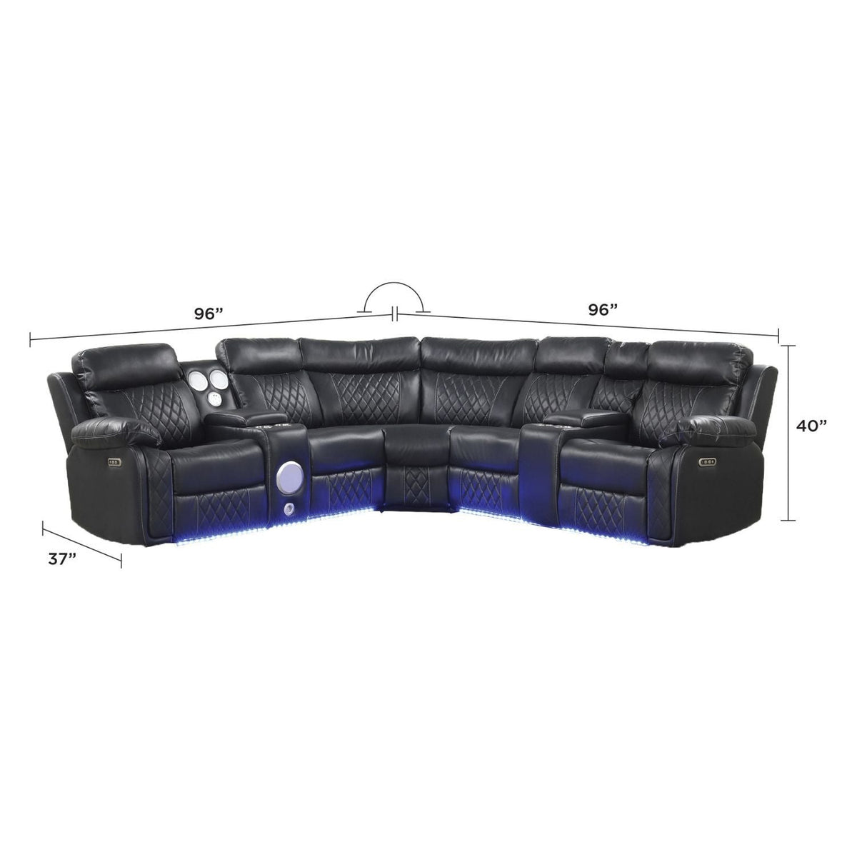 Lacrosse - Power Reclining Sectional Sofa, photo 13 of 23