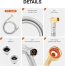 Roastove Universal Dishwasher Installation Kit,4 Ft Stainless Steel Dishwasher Hose,Burst Proof Water Supply Line with 3/8" Compression Connections by CozyNest Decor