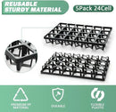 Square Nursery Pot Tray with 24 Cells, 5 Pack Plant Trays for Pots, Flower Pot Moving Tray, Plastic Planting Tray for Carrying Small Plant Pots(120 Cells in Total by GreenHaven Gardens