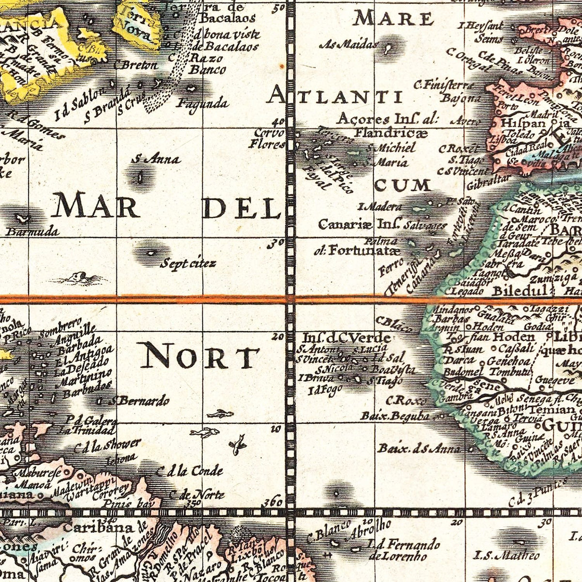 Vintage World Map 1652, photo 2 of 5