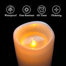 Homemory 4" x 6" Large Waterproof Outdoor Flameless Candles, Battery Operated Flickering LED Pillar Candles with Remote and Timers for Indoor Outdoor Lanterns, Long Lasting, Dark Ivory, Set of 4 by CozyNest Decor