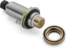 SinkTop Air Switch Kit (Long Full Brass Button) for Disposal, Dual Outlet, (Champagne Bronze) by CozyNest Decor