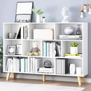 IOTXY Wooden Open Shelf Bookcase - 3-Tier Floor Standing Display Cabinet Rack with Legs, 10 Cubes Bookshelf, Warm White by CozyNest Decor