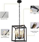 Lantern Pendant Light, 4-Light Gold Chandelier,Modernized Ceiling Hanging Light Fixture for Bedroom Kitchen Island Foyer Living Room Dining Room Hallway by CozyNest Decor