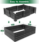 4.3x3x1 FT Raised Garden Bed with Steel Cable, Elevated PP Planter Box Stand for Gardening, Backyard Patio Ground Raised Bed for Planting Vegetables Flower Herb and Succulents, Black by GreenHaven Gardens