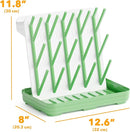SpaceAid Baby Bottle Drying Rack with 20 Hooks, Space Saving Kitchen Bottles Rack Dryer, Vertical Baby Bottle Holder Organizer for Countertop Storage Accessories (White and Green) by TinyTreasures Baby Boutique