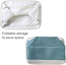TheWarmHome Fabric Storage Bin with Handles,Storage Basket for Home Storage and Organization, Shelf Basket with Cover for Living Room Bedroom Closet（White & Green Medium 13.8L×9.8W×6.7H