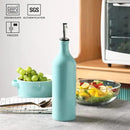 Sweejar Large Ceramic Olive Oil Dispenser Bottle, Opaque Oil Cruet Protects Oil to Reduce Oxidation, Suitable for Storage Oil, Vinegar, Soy Sauce & Other Liquids, Pack of 1, 24 Fl Oz (Turquoise) by CozyNest Decor