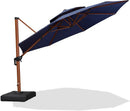PURPLE LEAF 12 Feet Double Top Deluxe Round Patio Umbrella Offset Hanging Umbrella Cantilever Umbrellas Outdoor Market Umbrellas Garden Umbrella, Navy Blue by GreenHaven Gardens