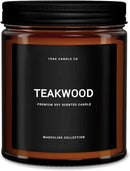 1OAK Scented Candles for Men - Teakwood & Masculine - Soy Wax, Long Burning Premium by CozyNest Decor