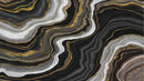 Black and Gold Abstract Marble Stone Pattern Peel and Stick Wallpaper.