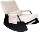 Rocking Chair for Nursery, Modern Upholstered Plush Seating Glider Recliner Chair with High Backrest and Side Pocket, Accent Armchair with Cushions for Living Room/Reading (Beige) by TinyTreasures Baby Boutique