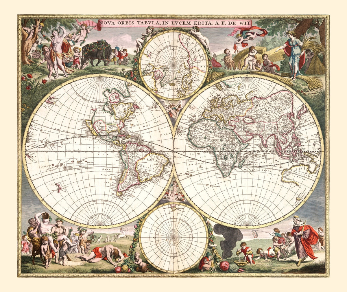 Vintage World Map 1682, photo 5 of 5
