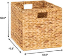 10.5 x 10.5 Storage Cubes – Water Hyacinth Wicker Baskets for Organizing, Wicker Storage Cubes, Storage Baskets for Shelves (4 Packs 10.5in) by GreenHaven Gardens