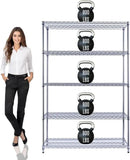 48"x18"x72" PRIME HEAVY DUTY Chrome 5-Tier Wire Shelving NSF 4000 LBS MAX Capacity Storage Rack for Commercial, School, Home, Garage, Warehouse, Industrial, and Hospital Uses (with Wheels) by CozyNest Decor