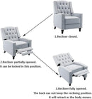 Fabric Push Back Recliner Chair Mid Century Tufted Single Comfy Reading Sofa Chair for Living Room/Bedroom/Home Theatre, Grey by CozyNest Decor
