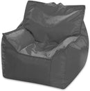Posh Creations Bean Bag Chair Structured Comfy Seat for Gaming, Reading and Watching TV, for Children, Newport Chair, Nylon - Charcoal Gray by TinyTreasures Baby Boutique