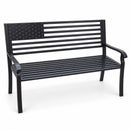 Steel Patio 50-in American Pride Bench in Coffee Finish