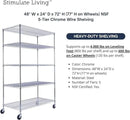 48"x24"x72" Prime Heavy Duty Chrome 5-Tier Steel Wire Shelving NSF 4000 LBS MAX Capacity Storage Rack for Commercial, School, Home, Garage, Warehouse, Industrial, and Hospital Uses (with Wheels) by CozyNest Decor