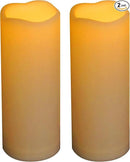 Waterproof Outdoor Battery Operated Flameless Pillar Candles with Timer White Plastic Realistic Flickering Fake Electric LED Lights for Lantern Garden Wedding Christmas Decorations 3”x8” 2 Pack by GreenHaven Gardens