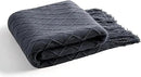 inhand Knit Graphite Grey Throw Blanket for Couch, Soft Living Room Home Decor Knitted Twin Size Blanket, Outdoor Lightweight Breathable Summer Blanket, Farmhouse Warm Woven Decorative, 60"x80" by CozyNest Decor