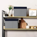 TcaFmac Organization and Storage Basket for Shelves - Large 2 Pack 16x12x12 inch Fabric Storage Cubes, Collapsible Storage Bins for Gift Closet Cloth Toy Books Kids (Navy Patchwork) by CozyNest Decor