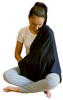 LK Baby Infinity Nursing Scarf Breastfeeding Cover Ultra Soft Premium Jersey Polyester- 100% AZO free and Safe for Baby (Black) by TinyTreasures Baby Boutique