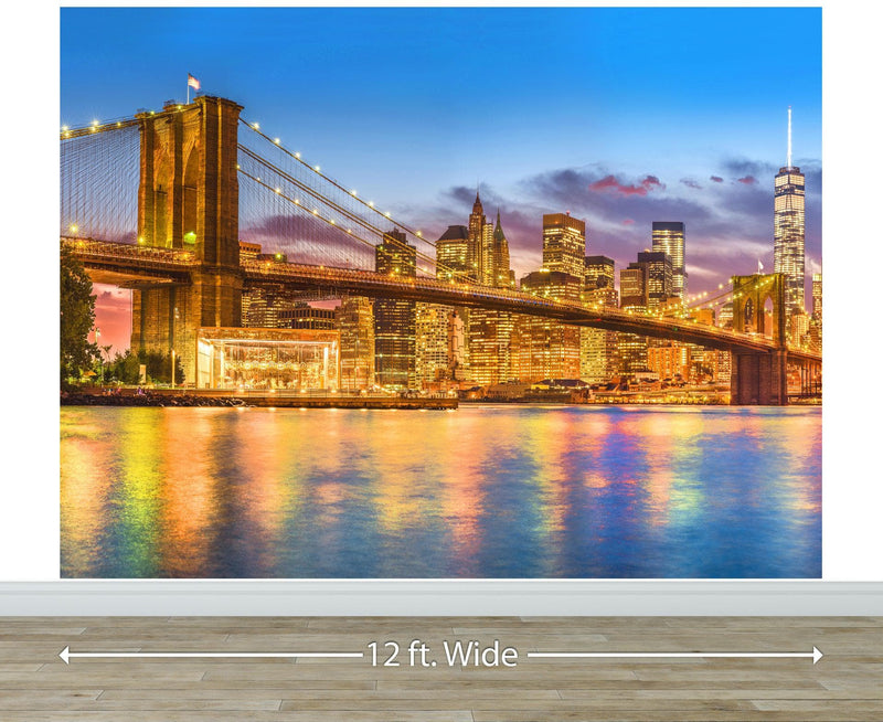 New York City Brooklyn Bridge Wall Mural Decal Sticker.