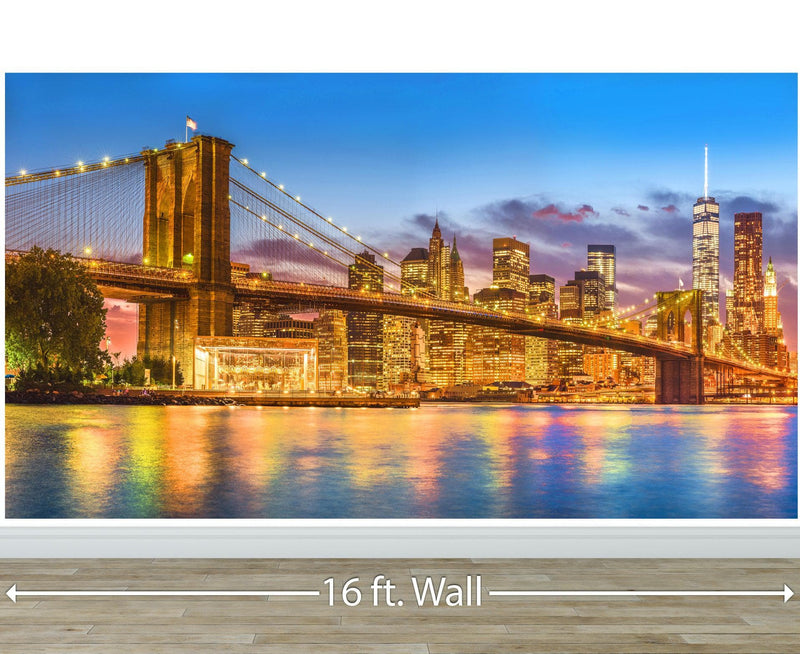 New York City Brooklyn Bridge Wall Mural Decal Sticker.