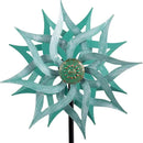 Viveta Metal Wind Spinners,53.5" Kinetic Wind Sculptures,Green Garden Pinwheels Double Layer Windmill for Outdoor Patio Lawn Yard by CozyNest Decor