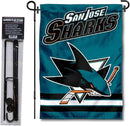 WinCraft San Jose Sharks Garden Flag with Pole Stand Holder by GreenHaven Gardens