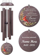 Personalized Sympathy Wind Chimes, Memorial Wind Chimes in Memory of a Loved One Gifts,Gifts for Who Loss of Dad, Mom,Brother, Friends, Sympathy Gift Baskets Home Decor Outdoor Garden Patio by CozyNest Decor