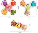 ALASOU 3PCS Pop Suction Cup Spinner Toys for 1 Year Old Boy Girl|Novelty Spinning Tops Toddler Toys Age 1-2|Sensory Baby Bath Toy for Toddlers 1-3|12 18 Months Boy Birthday Gift for Infant by TinyTreasures Baby Boutique