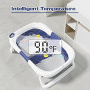 Collapsible Baby Bathtub,Baby Bath Tub with Soft Cushion & Thermometer,Baby Bathtub Newborn to Toddler 0-36 Months,Portable Travel Baby Tub by TinyTreasures Baby Boutique