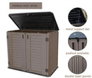 Horizontal Resin Storage Shed, 34 Horizontal Cu.ft Outdoor Storage Cabinet Waterproof for Garden/Backyard/Home/Pool, Lockable(34 Cu.ft-Brown) by GreenHaven Gardens