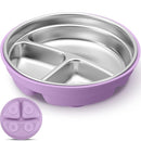 Nuogo 1 Pcs Stainless Steel Baby Suction Plates with Removable Silicone Shell 2-in-1 Metal Toddler Bowl Divided for Picky Eaters Kid Feeding Led Weaning Supply, Dishwasher Safe (Purple) by TinyTreasures Baby Boutique