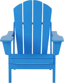 WO Home Furniture Adirondack Chair Table Set of 2 PCS Outdoor Folding Chair w Side Table Weather/UV Resistant for Lawn, Garden, Bon Fire, Balcony (Pacific Blue) by GreenHaven Gardens
