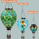 Starsoul Extra Large Solar Hot Air Balloon Lantern with Flame Hummingbird Glass Outdoor Hanging Hot Air Balloon Solar Light Waterproof Garden Patio Yard Party Decorations by GreenHaven Gardens