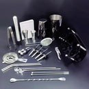 22-Piece Cocktail Shaker Set, 25/20oz Bartender Kit, Bartending Stainless Steel Bar Tools Sets for Drink Mixing, Boston Cocktail Shakers with Stand Recipes Booklet (Black-25-20oz) by CozyNest Decor