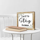 Rustic Wooden “Let’s Stay Home” Sign – Wooden Plaques Sign Table Decor, Shelf or Desk Decor, Farmhouse Living Room and Family Room Decoration, Cozy Home Accent and Housewarming Gift by CozyNest Decor