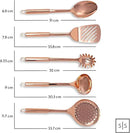 Copper Cooking Utensils Set – 5-Piece Rose Gold Stainless Steel Kitchen Tools for Cooking and Serving Includes Ladle, Spoon, Pasta Fork, Spatula, and Skimmer – Stylish Copper Kitchen Accessories by CozyNest Decor